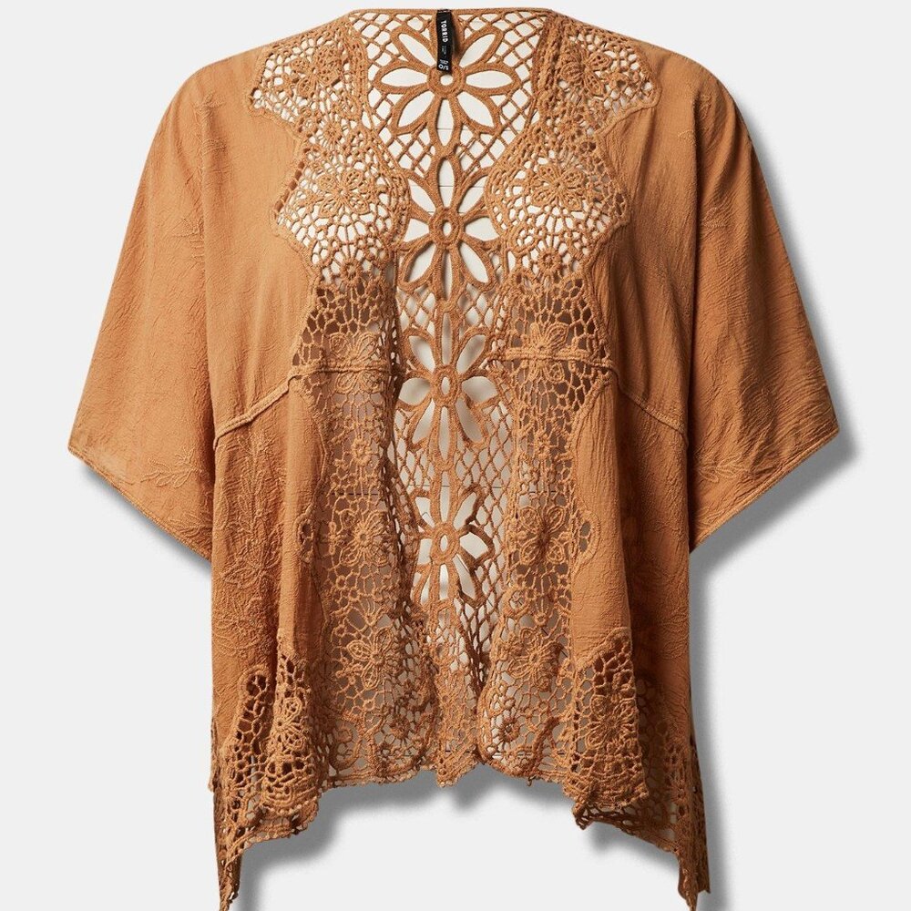 Torrid Embroidered Ruana With Sleeves - Picture 2 of 16